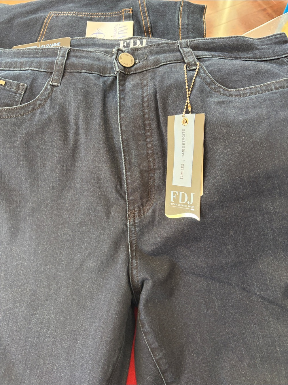 FDJ Women's Skinny Jeans in Dark Blue Stretch Denim